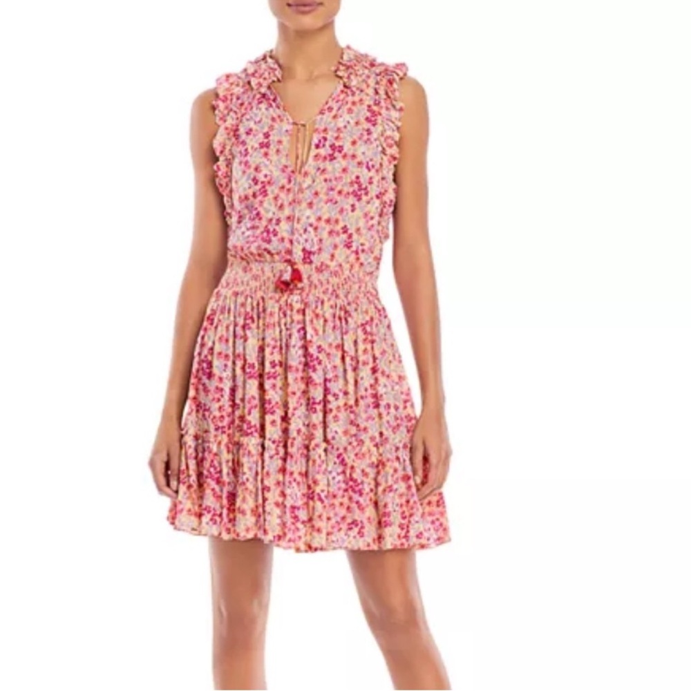Poupette St. Barth Pink Floral Triny Mini Dress